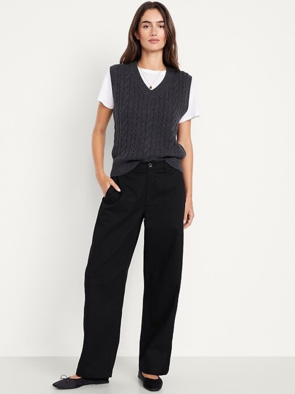 Old Navy Black Mid-Rise OGC Barrel Chino Pants